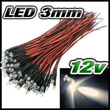 252# LED 3mm 12v pré-câblé