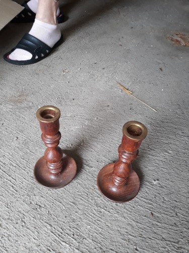 Bougeoirs ancien bois - bougeoirs, et