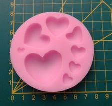Moule silicone coeurs, pour création, résine, bijoux, pate Fimo