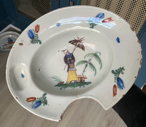 Ancien beau plat barbe faience - ancien,