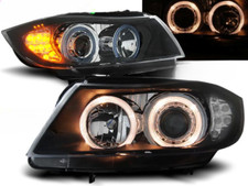 Paire de feux phares BMW serie 3 E90 05-08 angel eyes noir