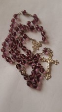 Chapelet Ancien XIXe Argent Massif Perles Améthyste Facettées