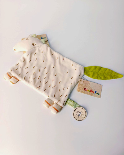 Doudou plat renard - renard/loup, blanc