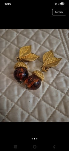 Boucle oreille ambre - ,