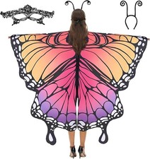 Butterfly Wing Costume for Women - Lace Mask and Headband - Adult Size