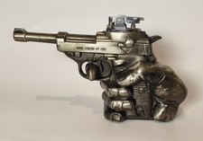 Superbe Grand briquet De Table À Gaz vintage Pistolet Revolver Walther P38