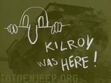 POCHOIR STENCIL MARQUAGE KILROY KILL ROY 20CM . jeep willys GPW dodge us ww2