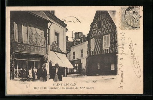 Cpa saint aignan rue la - cpa, saint-aignan,
