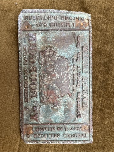 Ancienne plaque bronze - plaque,