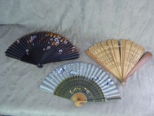 Lot of 3 Antique FANS.