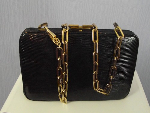 Sac lézard noir rigide - en,