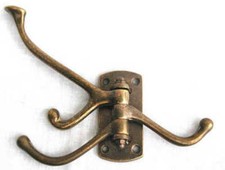 Porte-Manteau Avec Crochet Pliable En Laiton Vieilli Gain De Place Nautique