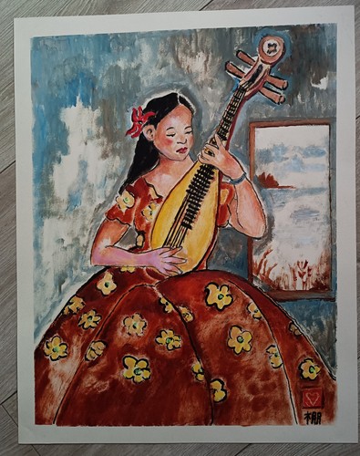 Tableau original huile - , signée