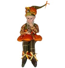 Nicole Miller PUMPKIN ELF SHELF SITTER Figure/ Doll Fall Autumn Decor