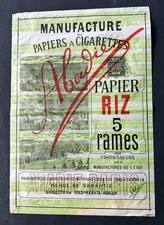 ABADIA: Old cigarette paper poster RICE 5 oars very early 20th century