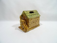 OLD PIGGY BANK EARTHENWARE SLIPPER HOUSE CHARACTER DOG PIGGY BANK MONEYBOX