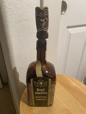 VINTAGE ROYAL HAWAIIAN BANANA LIQUER BOTTLE W/TIKI POUR SPOUT SCARCE