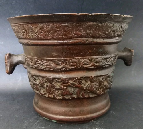 Ancien grand mortier bronze - grand,
