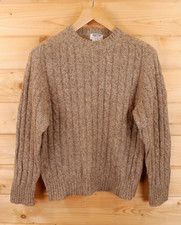 Vintage Skyr Shetland Wool Fisherman Aran Style Cable Knit Sweater Jumper M