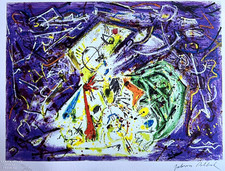 Jackson Pollock Peinture D'Action COA Signée Numérotée À La Main (En 180 Ex)