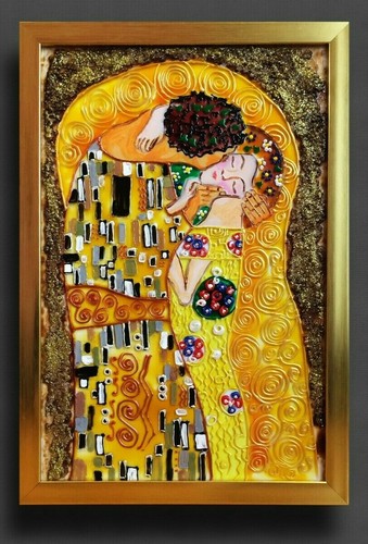 Tableau kiss sur verre - tableau,