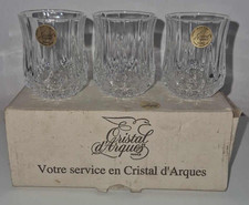 ✨ Lot de 3 verres à digestif – Cristal d’Arques – Vintage