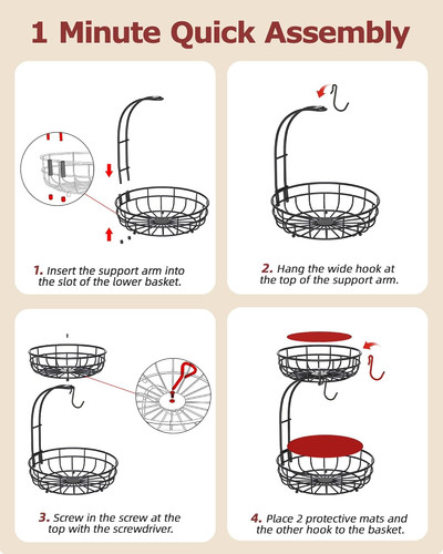 Tier large fruit basket for - 2,