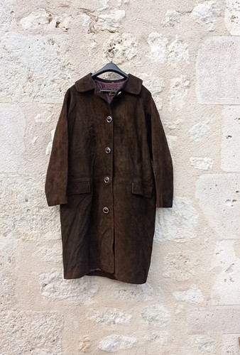 Manteau vintage daim marron - vintage, en