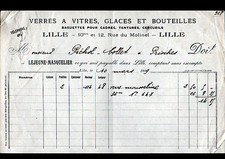LILLE (59) GLASS GLASSES, ICE & BOTTLES ""LEJEUNE & MASQUELIER"" in 1909
