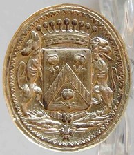 SCEAU BRONZE , CACHET ARMOIRIES, Couronne COMTALE, NOBLESSE.