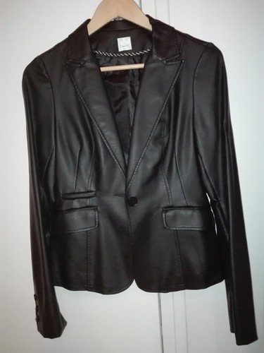 Veste noire simili cuir noire