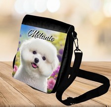 Sac bandoulière Chien Bichon frisé personnalisé avec prénom