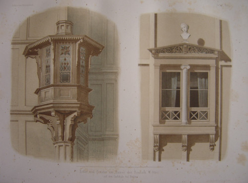 Lithographie baie vitrée - vitrée, et