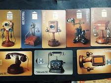 lot of 8 telecards ".OLD PHONES".HISTORICAL COLLECTION 50 and 120 units