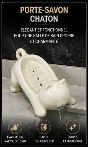 Porte savon chat égouttoir - chat,