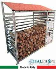 Abri de stockage de bois pour le bois de chauffage acier galvanisé jardin 