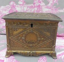 Coffre Boîte à Bijoux Napoléon III style louis XVI Métal patiné 10cm haut 10X12