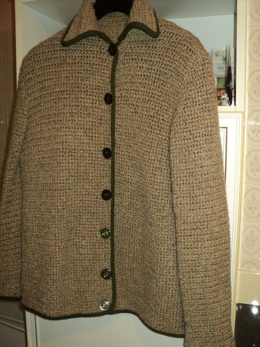 Veste laine tricote main - laine,