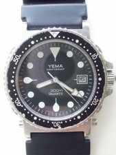 Yema Navygraf 300m. men's ref.T9 043 6 original diver quartz vintage wrist watch