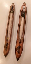  ART POPULAIRE LOT DE 2 NAVETTES en BOIS de METIER à TISSER SUPERBES 