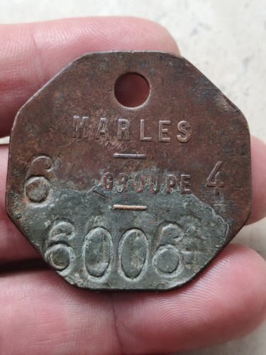 Ancien jeton mine laiton - mine, en
