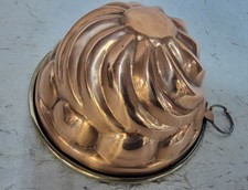 Antique Kouglof / Kugelhopf tinned copper mold, originally from France 