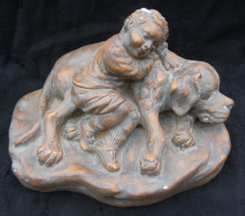 Sculpture enfant chien saint - chien,