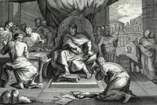 "Parabole Du n roy Qui Se Fait Rendre Compte" 1730 French Etched Engraving Print