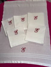 6 White Cotton Honeycomb Towels "G" 87cm x 61cm