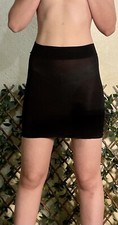 Jupe Mini Courte Noir Ultra Sexy Semi Transparente Coquine Soirée ♥ Taille S/M