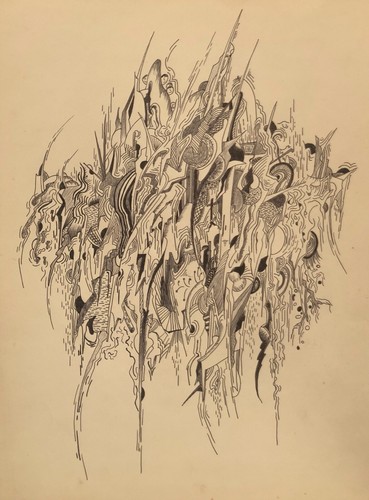 Abstraction encre sur papier
