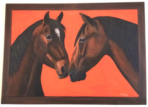 Horses horse painting acrylic - painting,