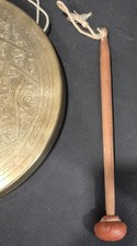 Peaceful Sounding Bradd Tibetan Gong. Etched Design. 10.5x10.5 Inches