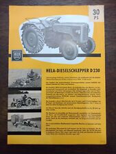 Original Hela D230 Tractor Brochure Tractor Hermann Lanz Sales Brochure